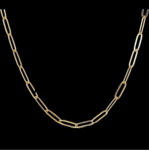 18k Italian Gold Filled 18 Inch 3.8mm Paper Clip Chain Firm Price